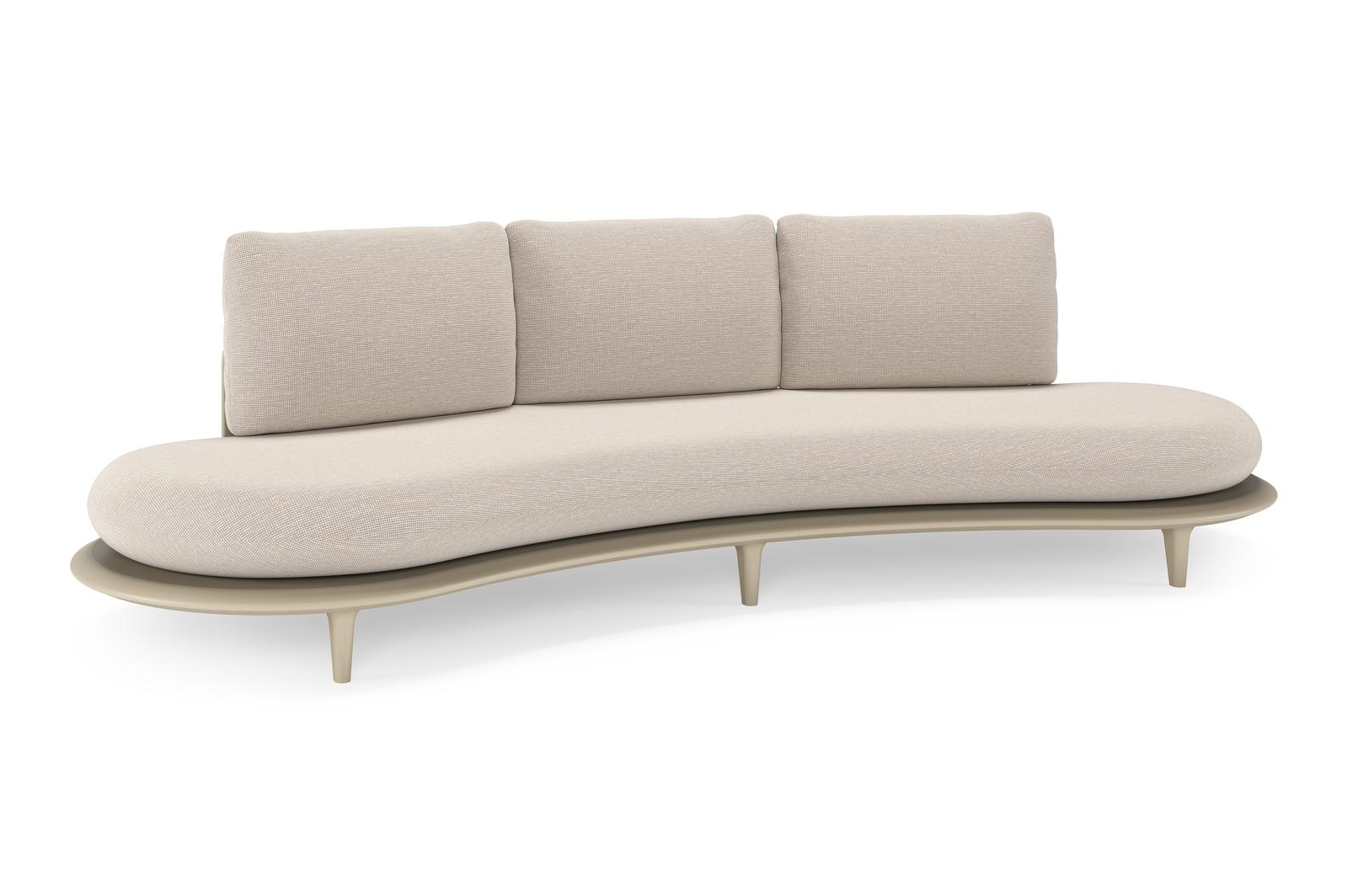 Bomero loungebank in beige aluminium met slow farafra all weather sunbrella® luxe kussen