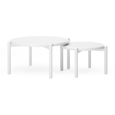 Pulo loungetafels in wit aluminium - Dia. 70 - 50 x H. 37.5 - 32.5 cm