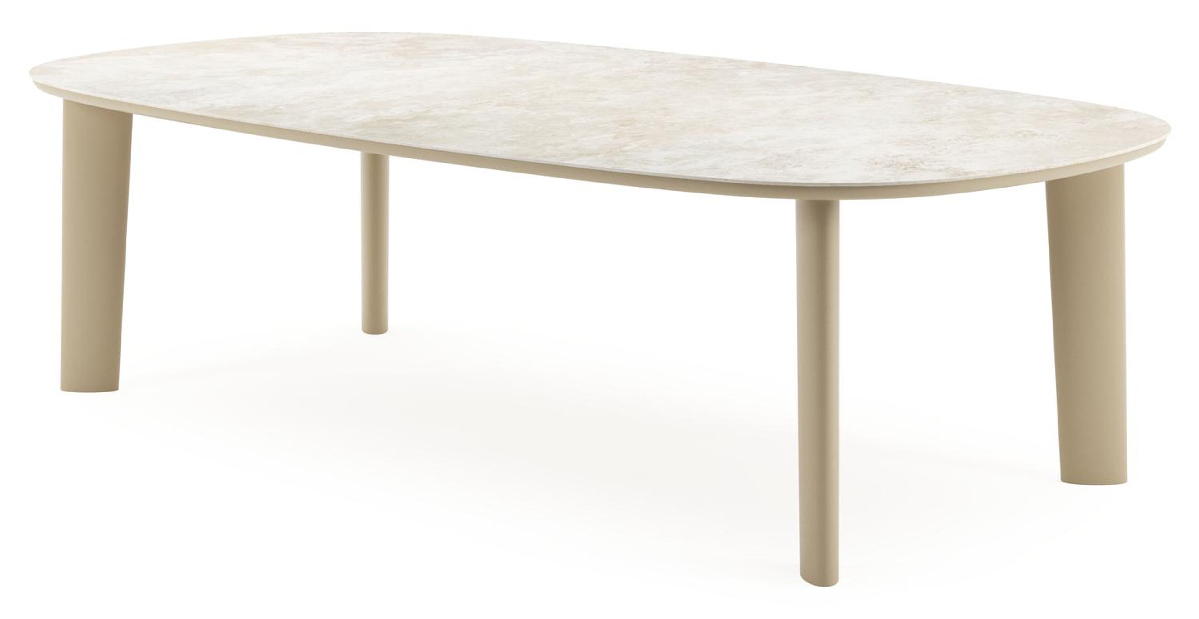 Amico tuintafel bombo xl in beige aluminium en volkeramiek Rapolano - L 270 x B 148 x H 74 cm