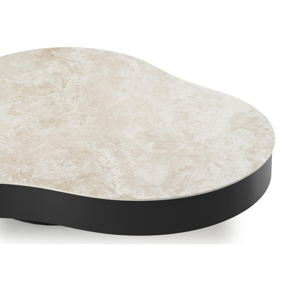 Lomano loungetafel cloud in zwart aluminium en volkeramiek Rapolano - L 131 x B 108 x H 25 cm