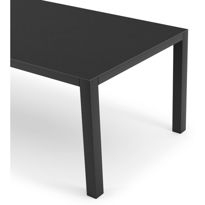Como tuintafel in zwart aluminium en volkeramiek nero black - L 240 x B 100 x H 75 cm