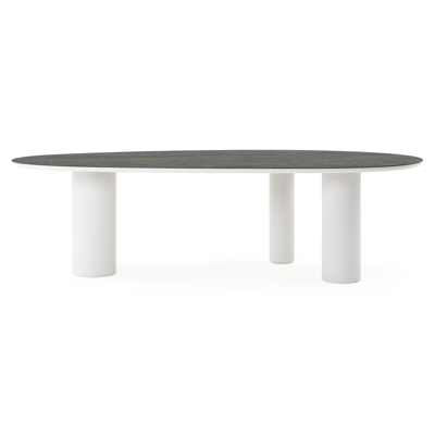 Amico tuintafel mango in wit aluminium en volkeramiek Black Obsession - L 260 x B 130 x H 73.5 cm
