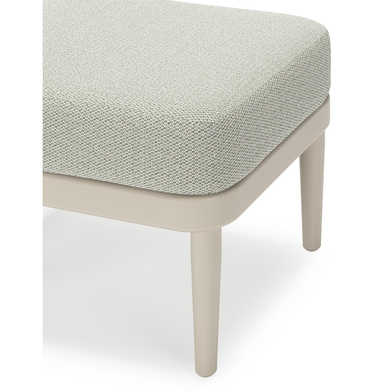 Pouf Orso en aluminium beige et coussins en all weather sunbrella® luxe Lopi Bud