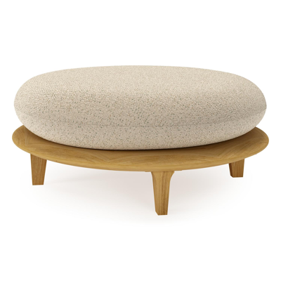 Bomero poef in teak met bora forest all weather cosytica kussen