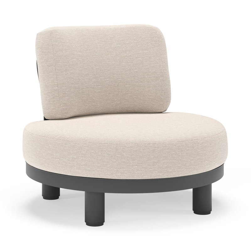 Fauteuil de jardin Donato en aluminium noir et coussins en all weather sunbrella® luxe Slow Farafra