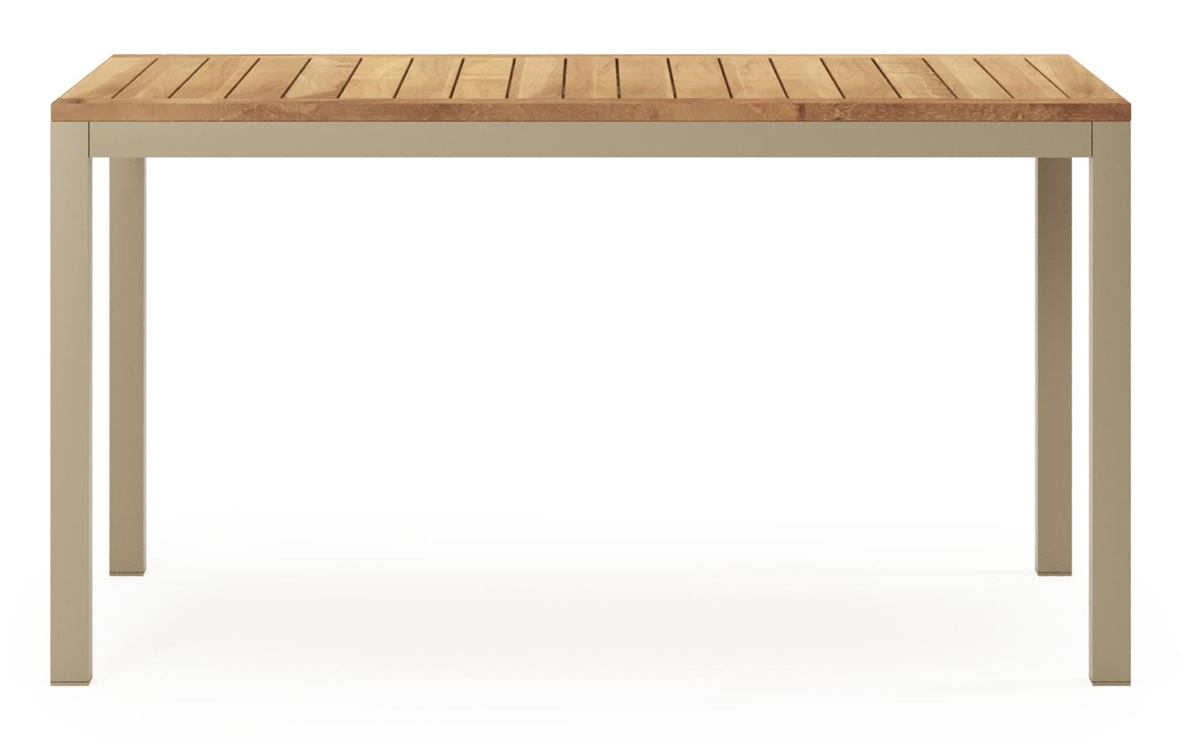 Feltro tuinset in beige aluminium en teak met 4 stapelbare Amalfi tuinstoelen