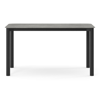 Orso tuintafel rechthoekig afgerond in zwart aluminium en volkeramiek Aspen Grey - L 140 x B 80 x H 74.5 cm