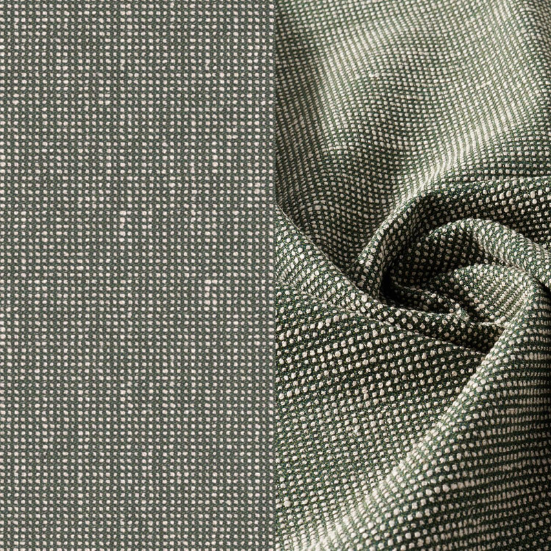 Canapé de jardin Orso en aluminium ruby en corde ronde tissée verticalement ruby et coussins en all weather sunbrella® luxe Slow Fern