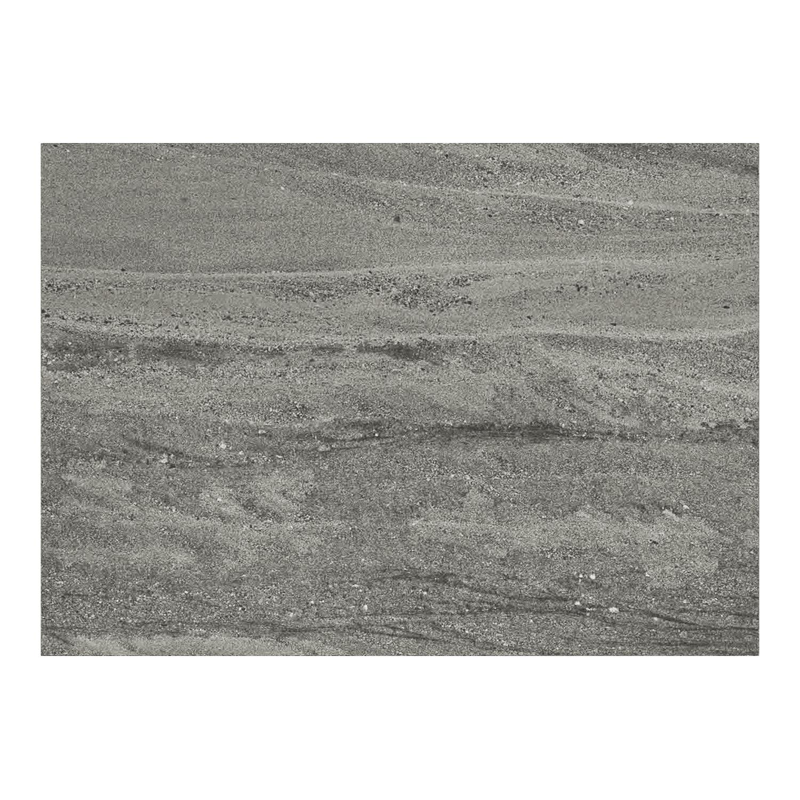 Cirello Pop up bijzettafel in zwart aluminium en aspen grey volkeramiek - L 70 x B 50 x H 66 cm