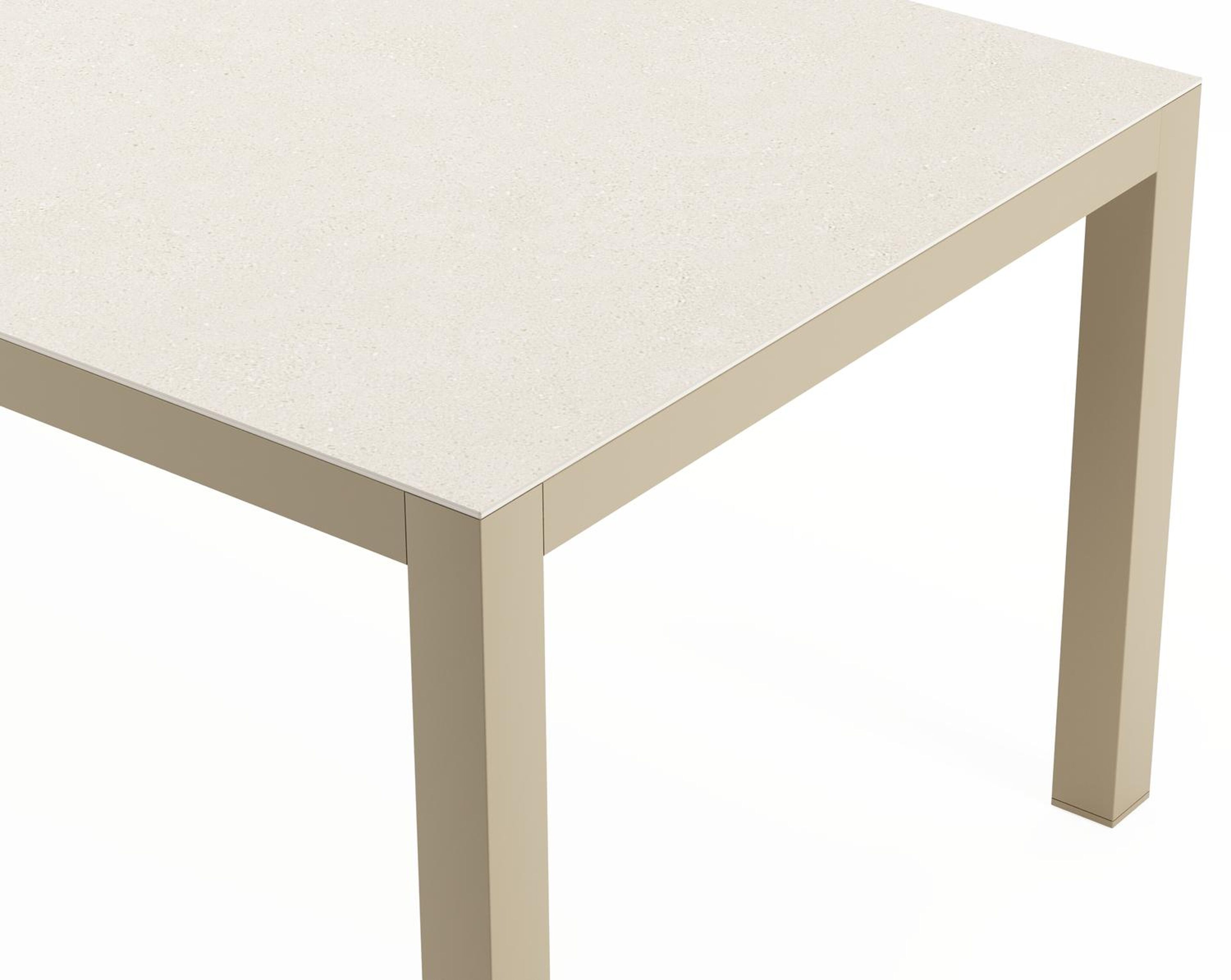 Varese tuintafel rechthoekig in beige aluminium en sintered stone Crema minerale - L 270 x B 100 x H 73 cm