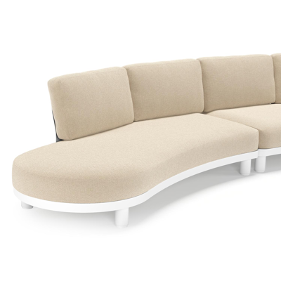 Donato loungehoek in wit aluminium met all weather cosytica Althea Chalk kussen