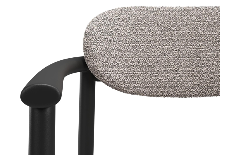 Ravo tuinstoel zwart in aluminium met All Weather Sunbrella Luxe Wander Granite kussen