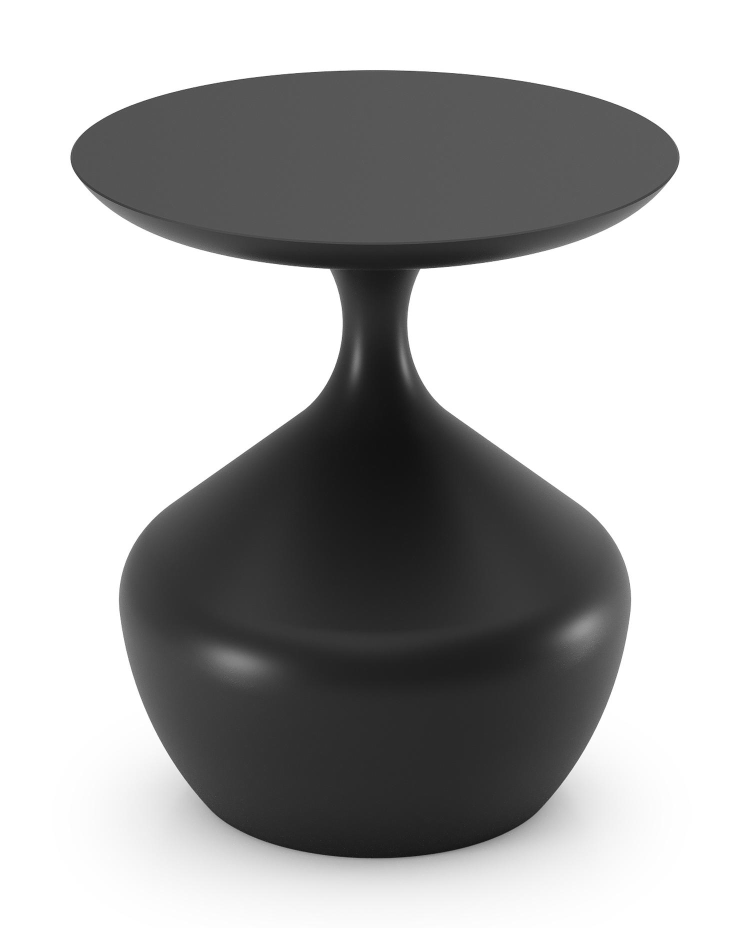 Table d'appoint Bomero en aluminium noir - Diam. 48 x Haut. 50 cm