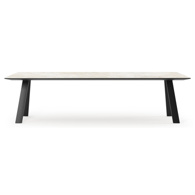 Cesano tuintafel rechthoekig in zwart aluminium en volkeramiek Rapolano L 280 x B 110 cm