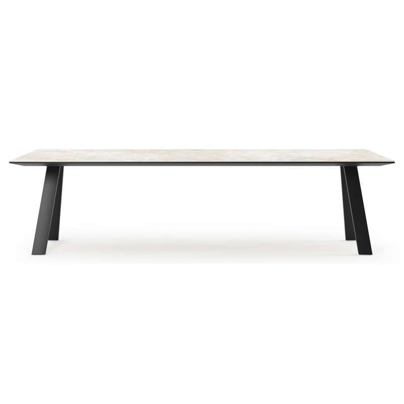 Cesano tuintafel rechthoekig in zwart aluminium en volkeramiek Rapolano L 280 x B 110 cm