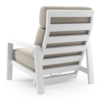 Cosenzo loungestoel 1-zit in wit aluminium met lopi marble all weather sunbrella® luxe kussen