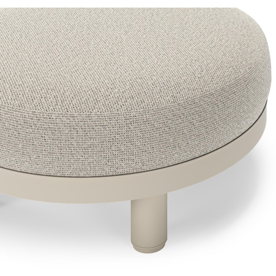 Donato lounge poef in beige aluminium met all weather solica Firenze Sand kussen