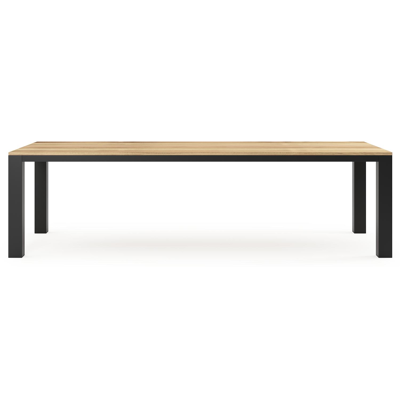 Nano tuintafel in zwart aluminium en teak - L 280 x B 110 x H 75 cm