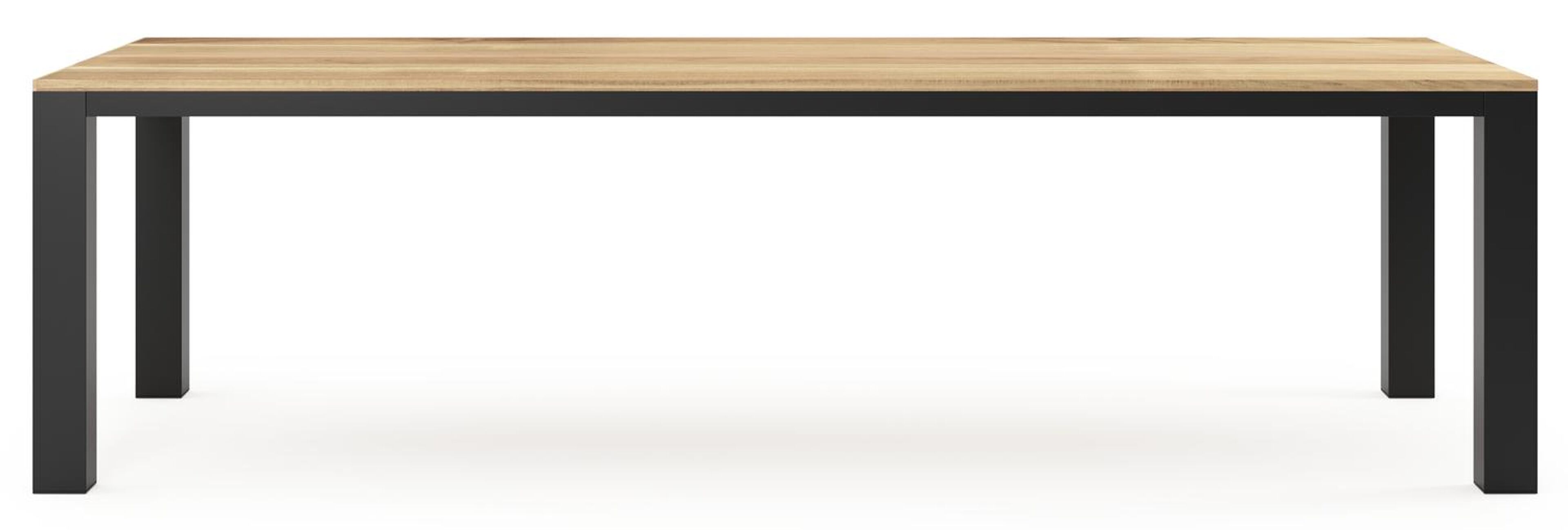 Nano tuintafel rechthoekig in zwart aluminium en teak - L 280 x B 110 x H 75 cm