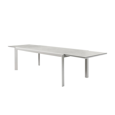 Ceramo verlengbare tuintafel in wit aluminium met tafelblad in volkeramiek - L 220 x B 106 cm