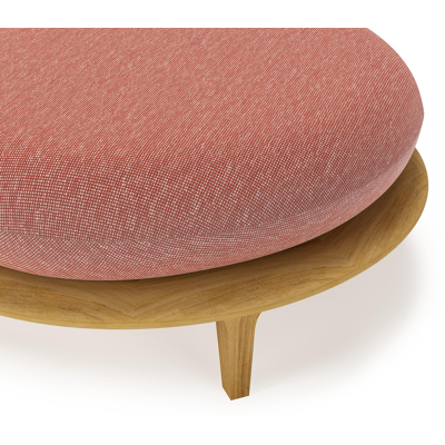 Bomero poef in teak met slow alezan all weather sunbrella® luxe kussen