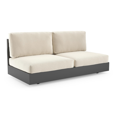 Como loungebank in zwart aluminium met althea off white all weather cosytica kussen