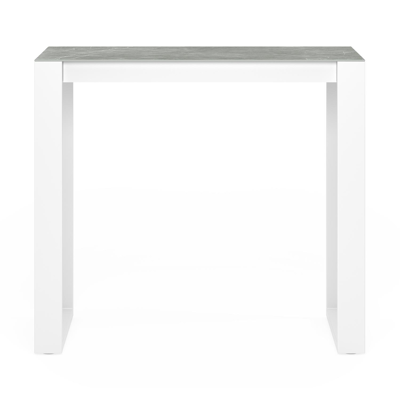 Table de bar Verato en aluminium blanc et céramique pleine zaha stone - Lg 120 x Larg. 70 x H 106 cm