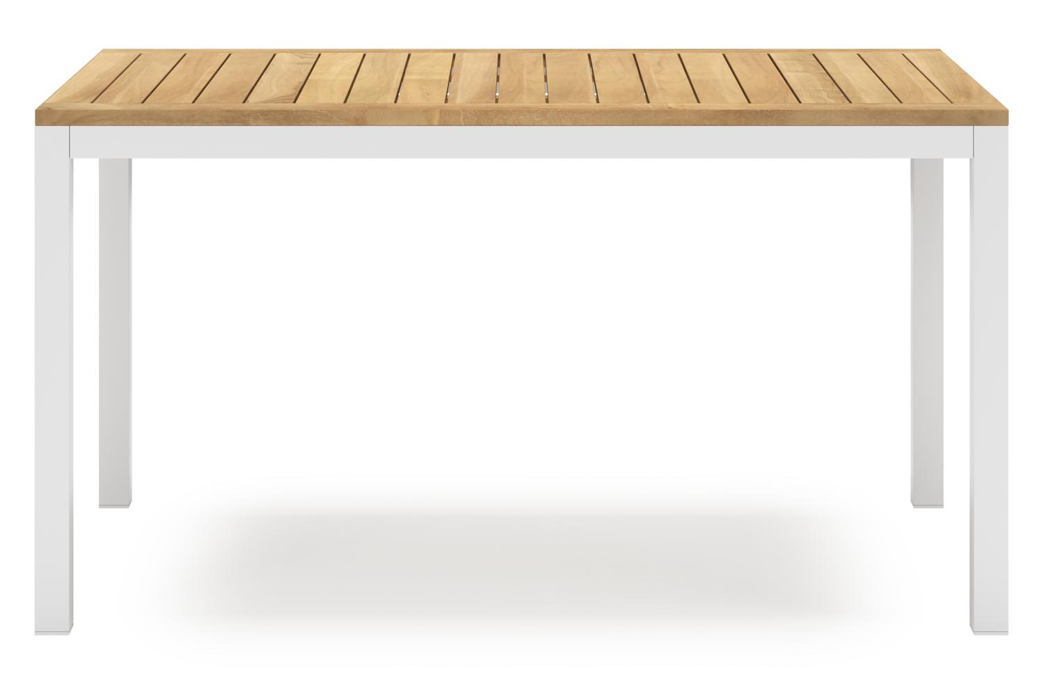 Ensemble de jardin Feltro en aluminium blanc et teck Natural Finish avec 2 chaises de jardin Matera