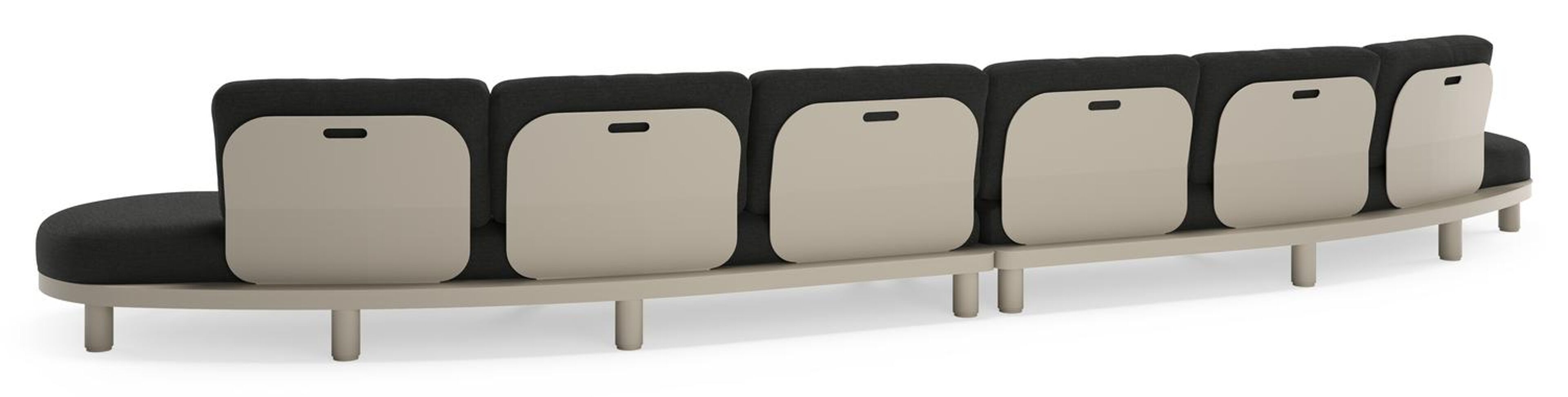 Donato loungebank in beige aluminium met all weather sunbrella® luxe Chartres Sooty kussen