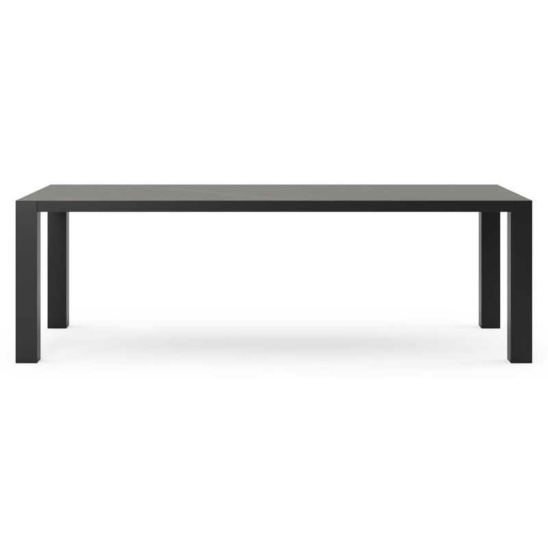 Table de jardin Nano en aluminium noir et céramique pleine calatorao - Lg 240 x Larg. 100 x H 75 cm