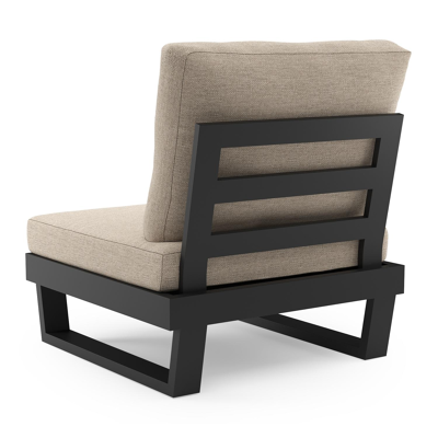 Modica loungestoel in zwart aluminium met rustic weather+ softtouch kussen