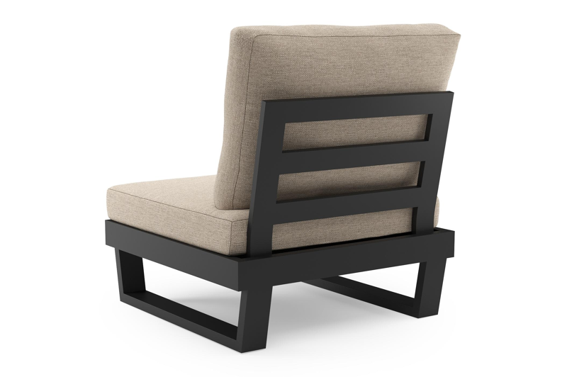 Modica loungestoel in zwart aluminium met rustic weather+ softtouch kussen