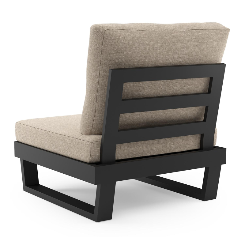 Modica loungestoel in zwart aluminium met rustic weather+ softtouch kussen