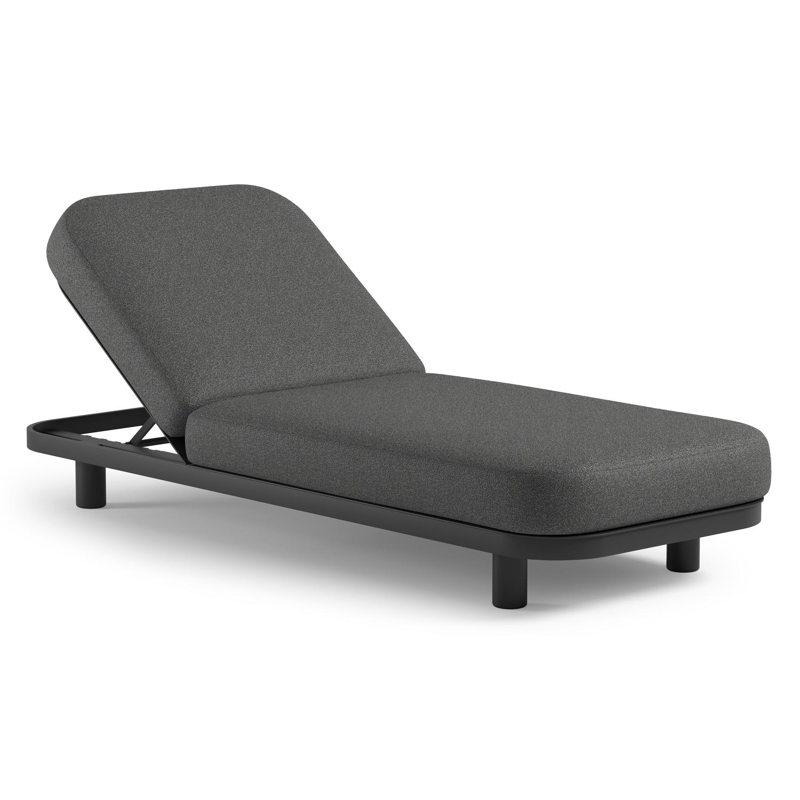 Chaise longue réglable Donato en aluminium noir et coussin en all weather Cosytica catania black