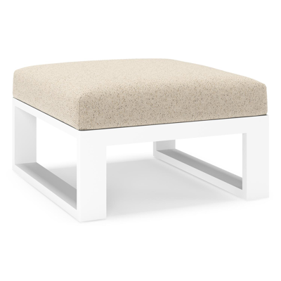 Verato poef in wit aluminium met bora desert all weather cosytica kussen