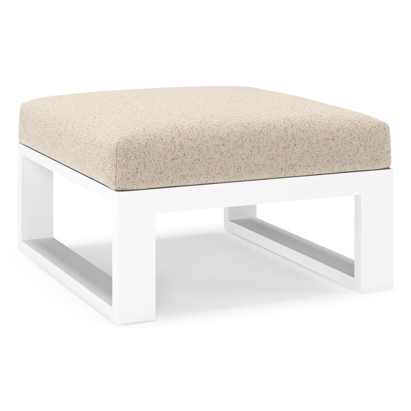 Verato poef in wit aluminium met bora desert all weather cosytica kussen