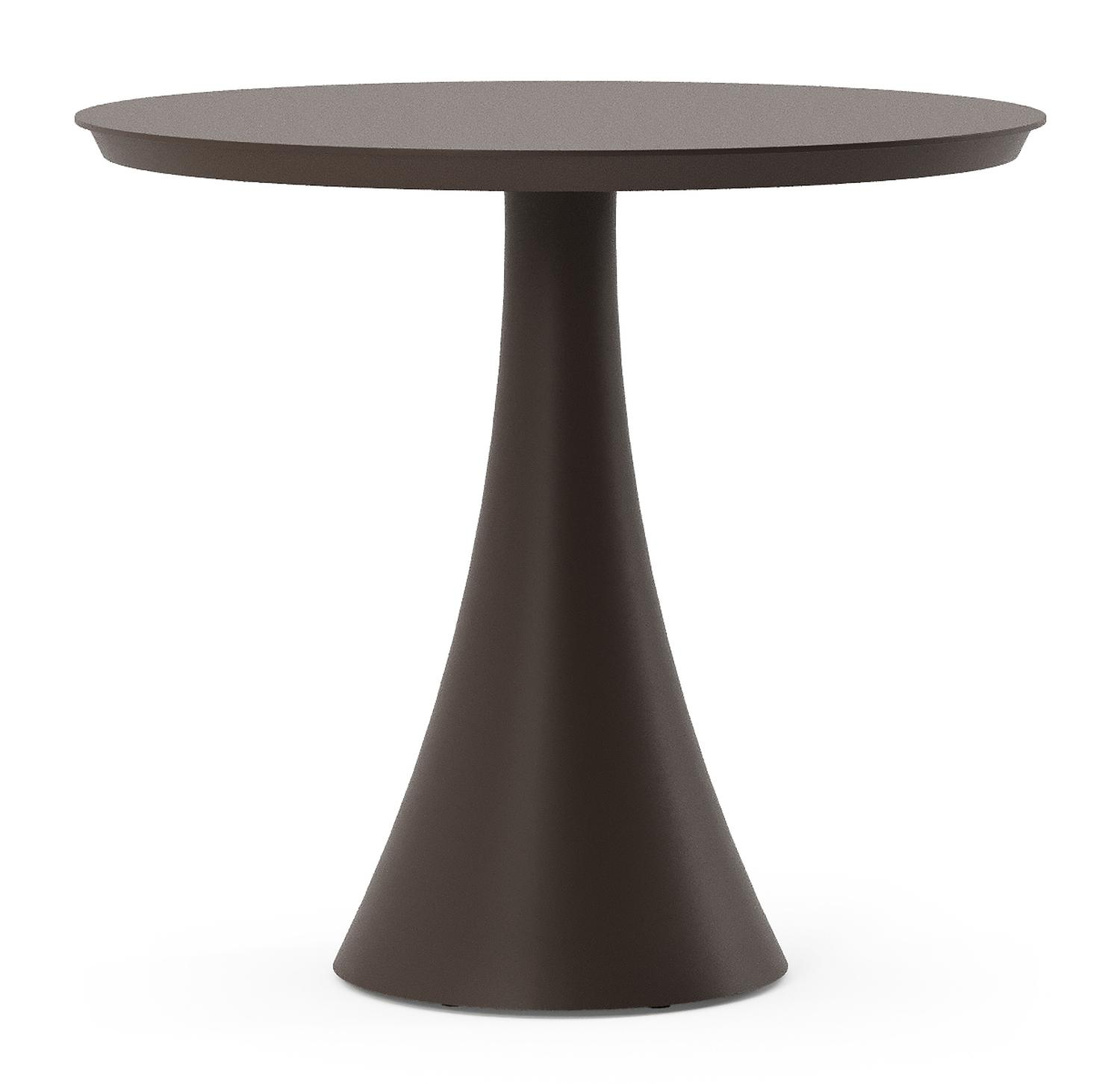 Fano tuintafel vierkant in donkerbruin aluminium - Dia. 85 x H 74 cm