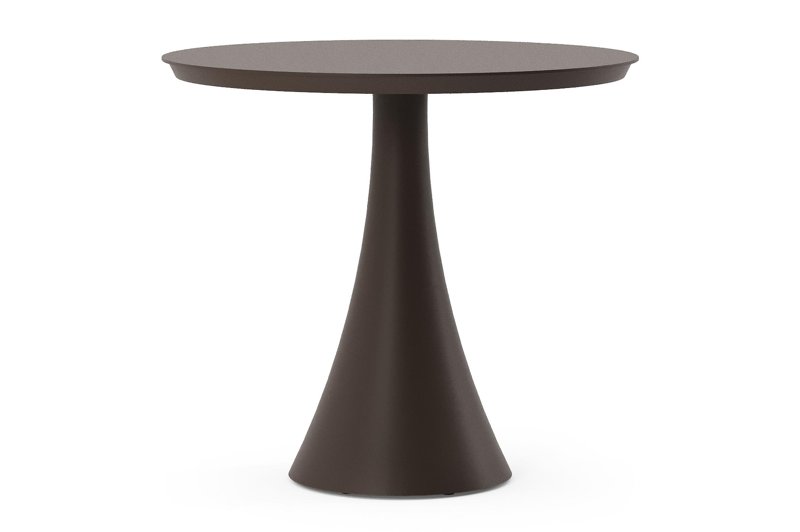 Fano tuintafel vierkant in donkerbruin aluminium - Dia. 85 x H 74 cm