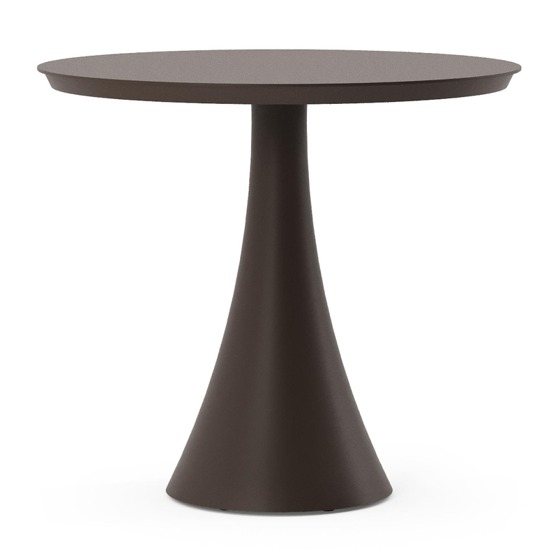 Fano tuintafel vierkant in donkerbruin aluminium - Dia. 85 x H 74 cm