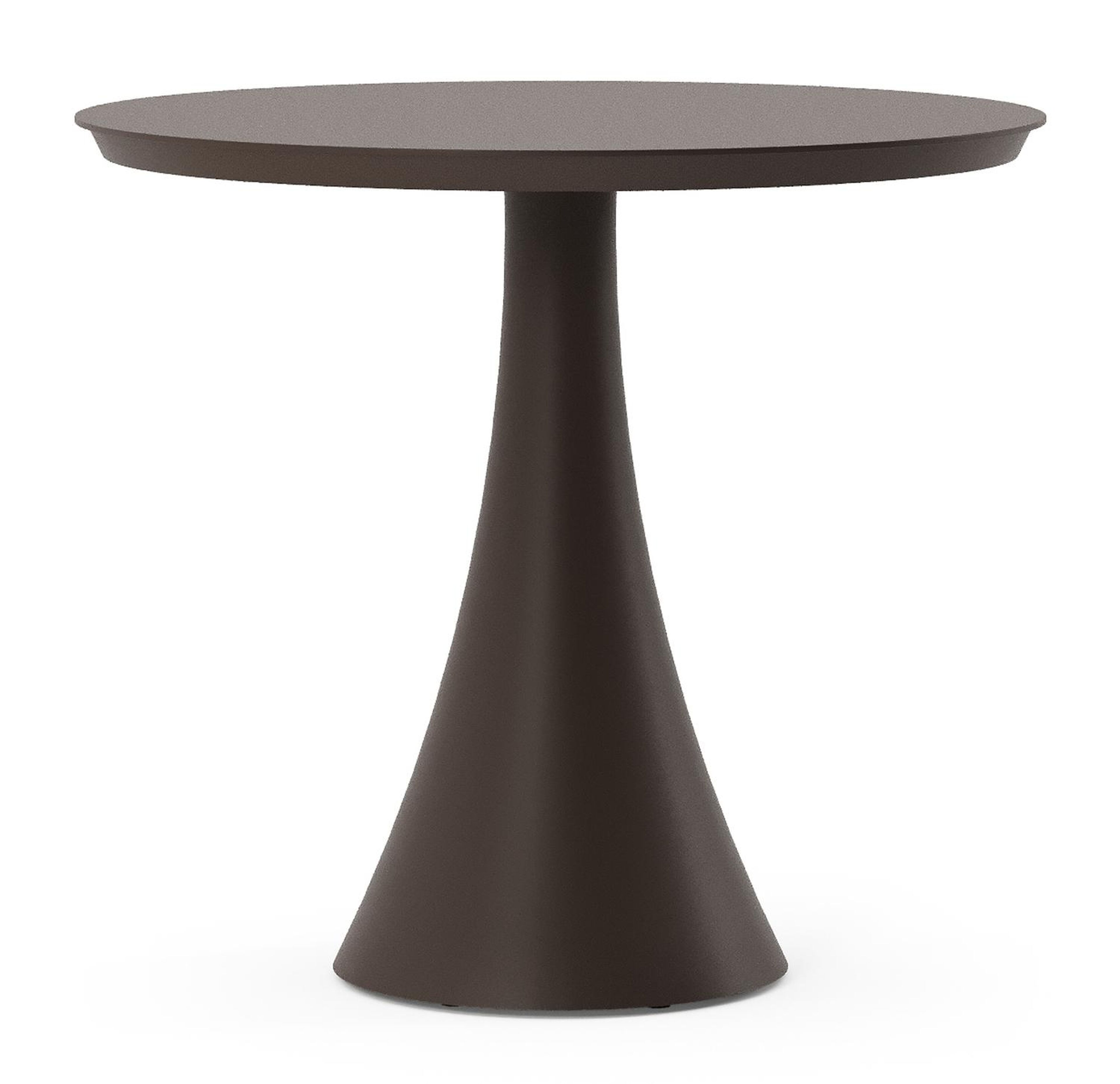 Fano tuintafel vierkant in donkerbruin aluminium - Dia. 85 x H 74 cm