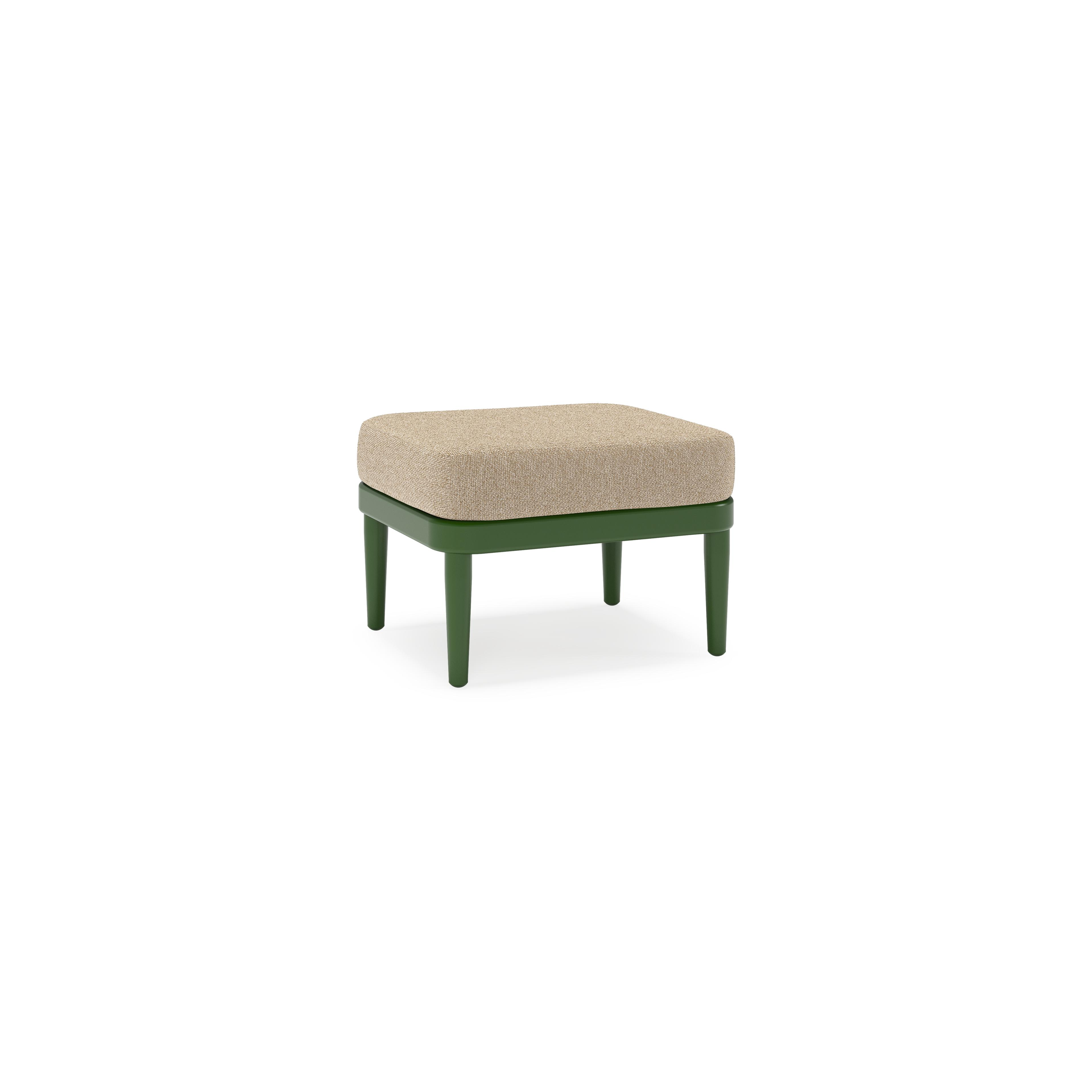Pouf Orso en aluminium vert et coussins en all weather cosytica Madagascar Oak