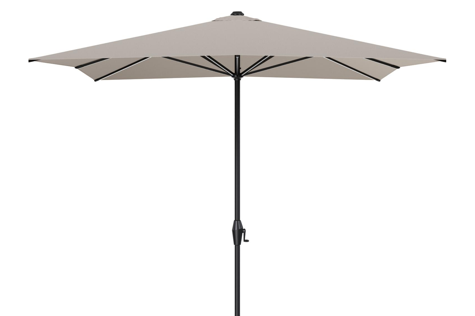 Viola staanparasol in zwart aluminium met beige Weather+ Softtouch parasoldoek - L 1 300 x L2 400 cm (zonder voet)