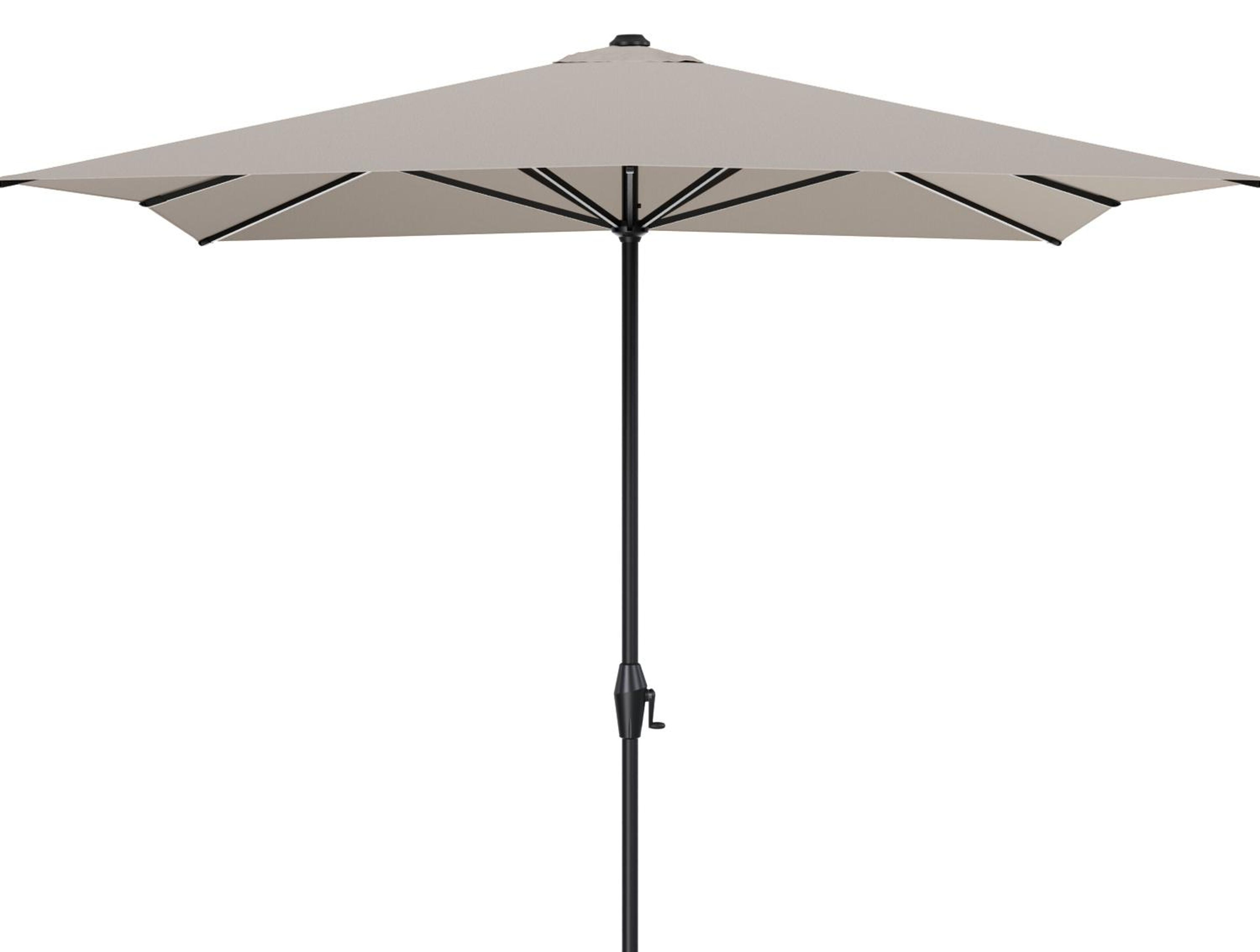 Viola staanparasol in zwart aluminium met beige Weather+ Softtouch parasoldoek - L 1 300 x L2 400 cm (zonder voet)