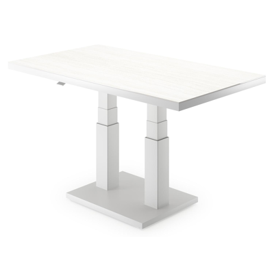 Cirello loungetafel in wit aluminium en calista volkeramiek - L 140 x B 80 x H 71 cm