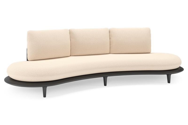 Bomero loungebank in zwart aluminium met heritage papyrus all weather sunbrella® luxe kussen