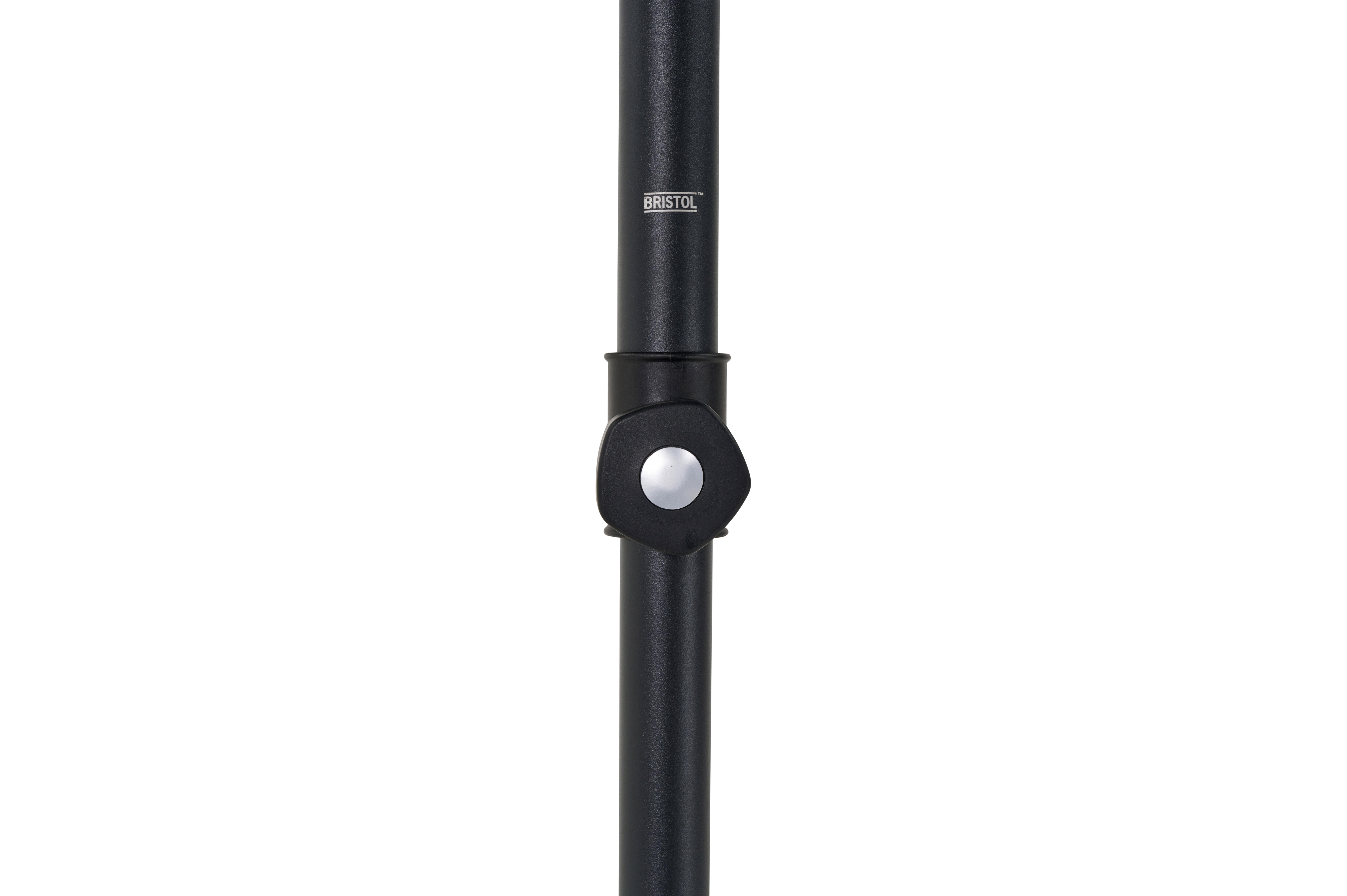 Umbria staanparasol in zwart aluminium met zwart all weather sunbrella® premium parasoldoek - Dia. 250 cm (zonder voet)