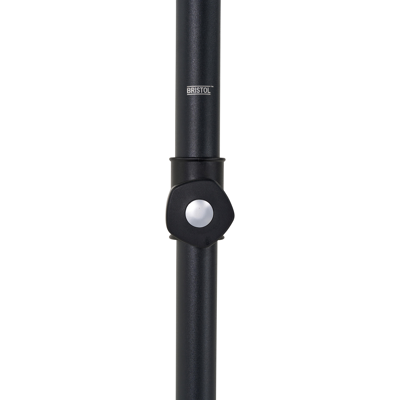 Umbria staanparasol in zwart aluminium met beige all weather sunbrella® luxe parasoldoek - (met voet)