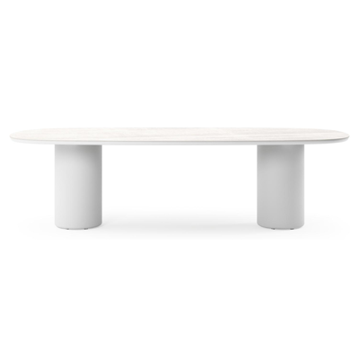 Amico tuintafel bombo in wit aluminium en volkeramiek Taj Mahal - L 270 x B 125 x H 73.5 cm