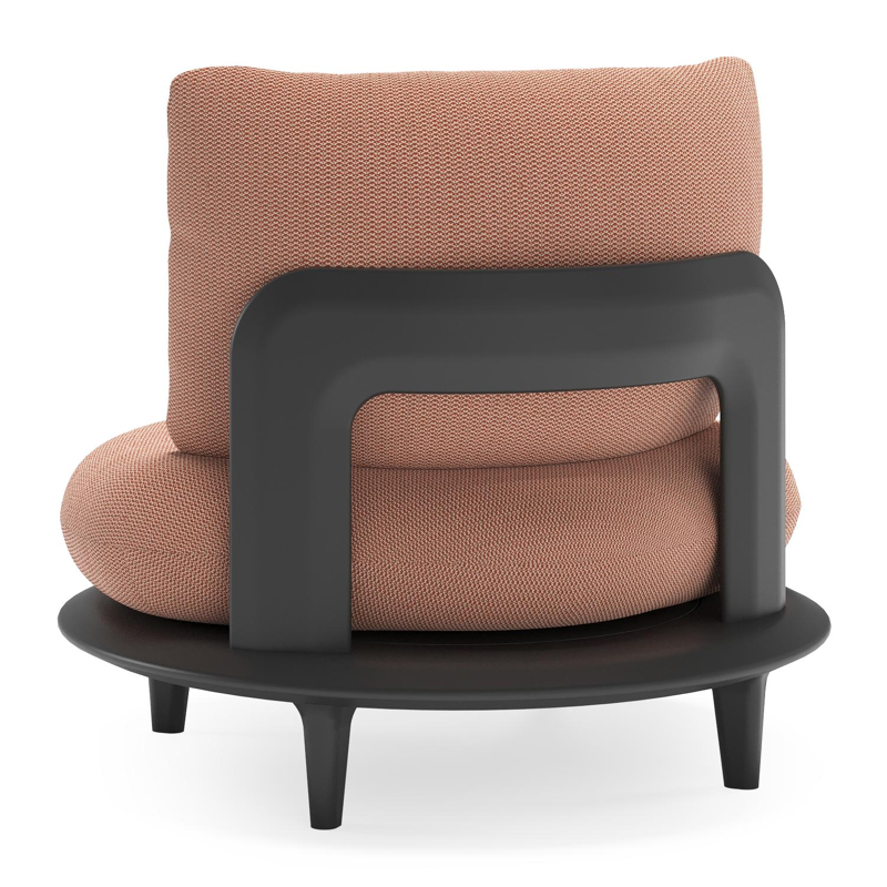 Bomero loungestoel in zwart aluminium met lopi fawn all weather sunbrella® luxe kussen