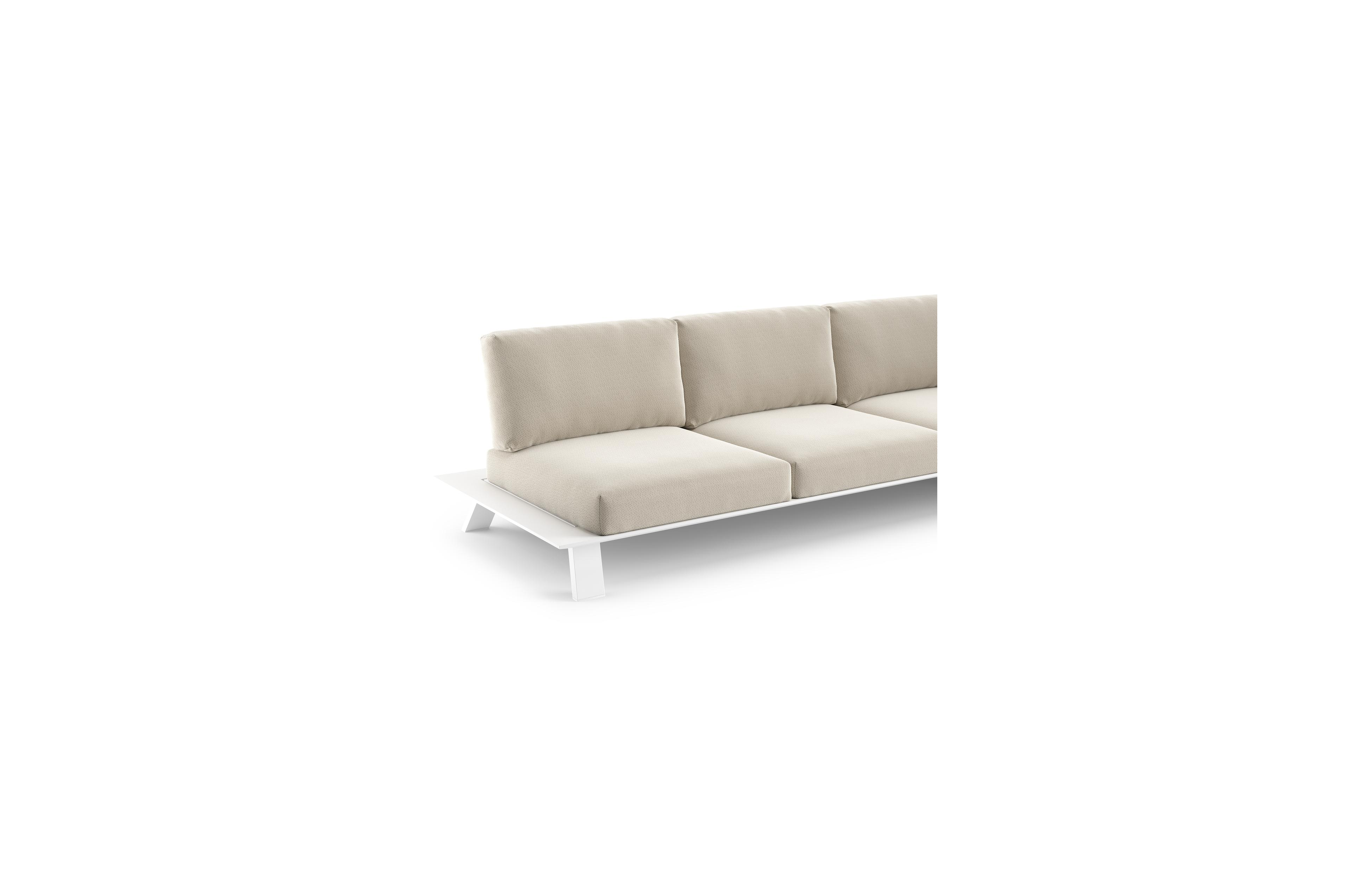 Cesano loungeset in wit aluminium met lopi marble all weather sunbrella® luxe kussens